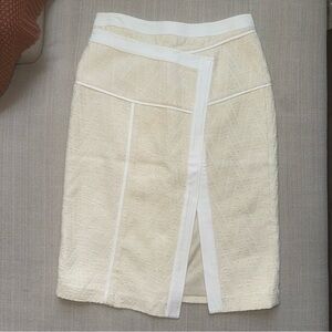 NWT BCBGMaxAzria Cream Asymmetrical Pencil Skirt